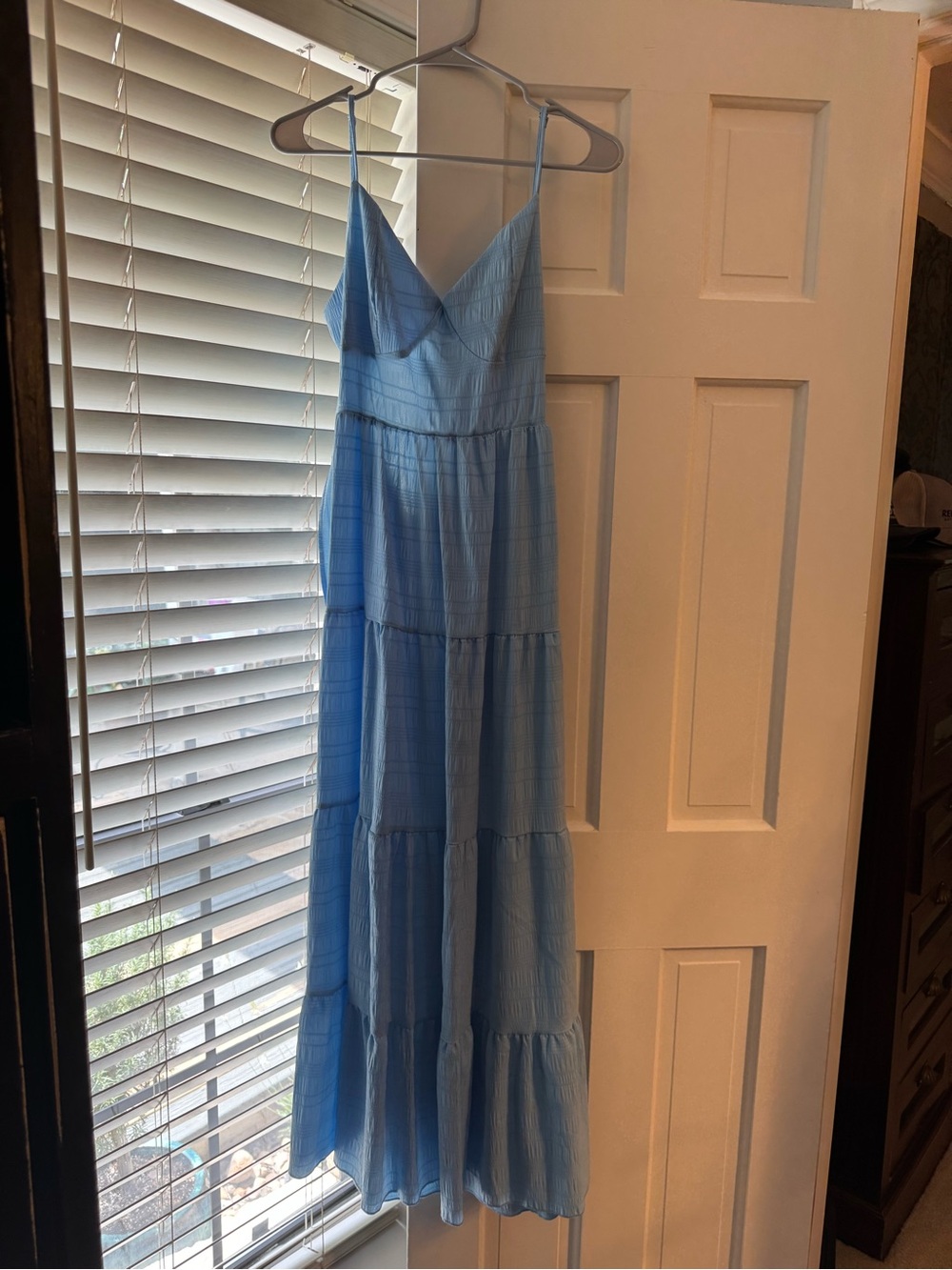 SHEIN Light Blue Textured Fabric Dress
